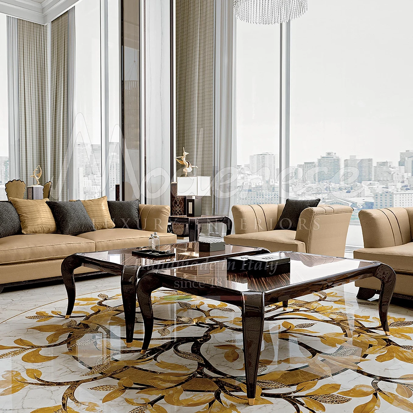 Ý tưởng thiết kế Penthouse sang trọng và nội thất Ý cao cấp được sản xuất tại Ý của Modenese Luxury Interiors.