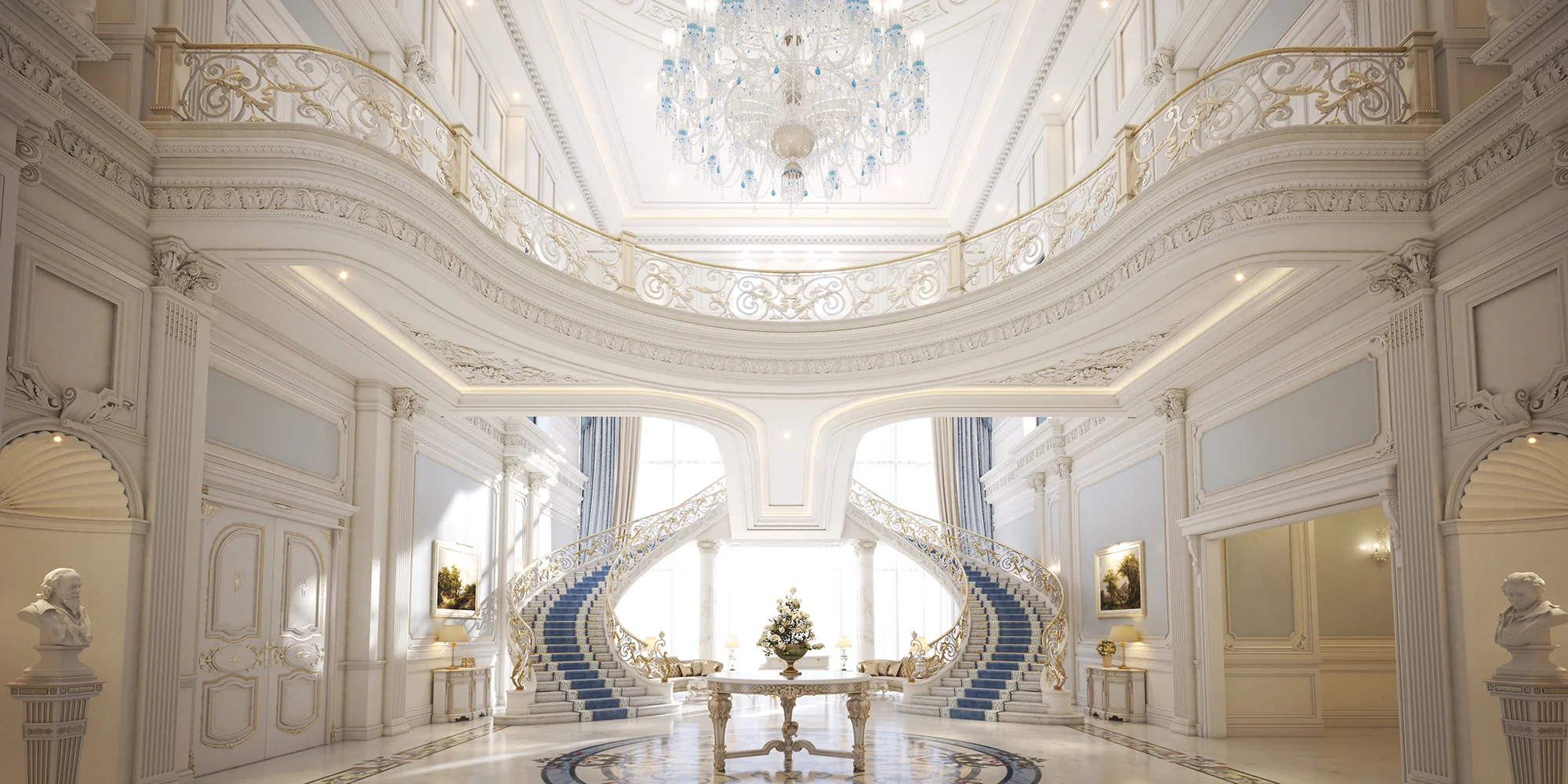 Explore Luxury in Classical Villa Interior Design, image size:2000x1000